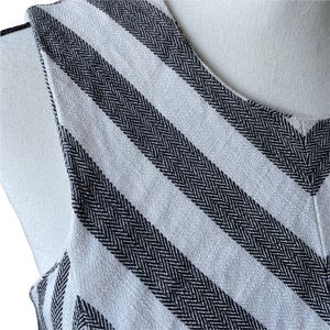 Milly of New York Black & White Herringbone Stripe Sleeveless Dress Size 10